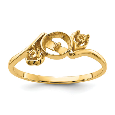 14K Diamond & Pearl Ring Mounting