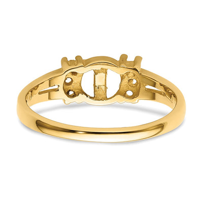 14K Diamond & Pearl Ring Mounting