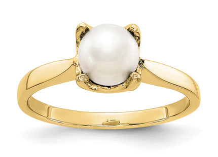 14k Yellow Gold FW Cultured Pearl ring