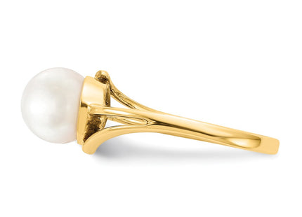 14K gold pearl ring, another view