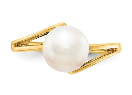 14K gold pearl ring, further view