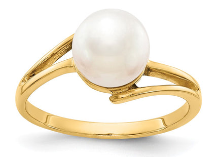 14K gold pearl ring