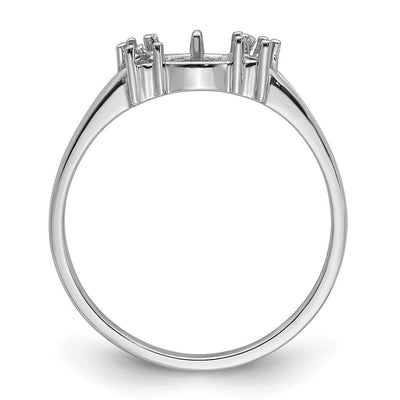 14K White Gold Pearl & Diamond Ring Mounting