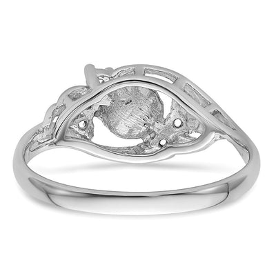 14K White Gold Pearl & Diamond Ring Mounting