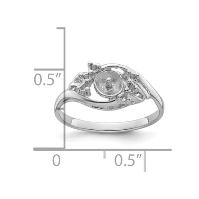 14K White Gold Pearl & Diamond Ring Mounting