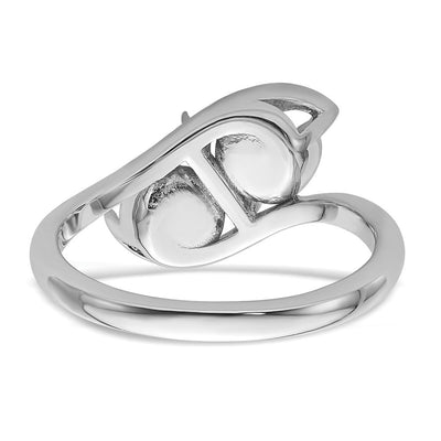 14K White Gold Pearl & Diamond Ring Mounting