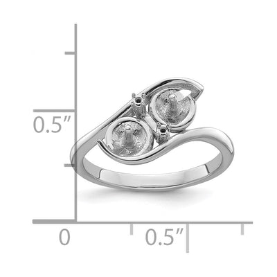 14K White Gold Pearl & Diamond Ring Mounting