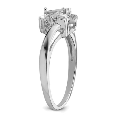 14K White Gold Pearl & Diamond Ring Mounting