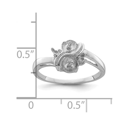 14K White Gold Pearl & Diamond Ring Mounting