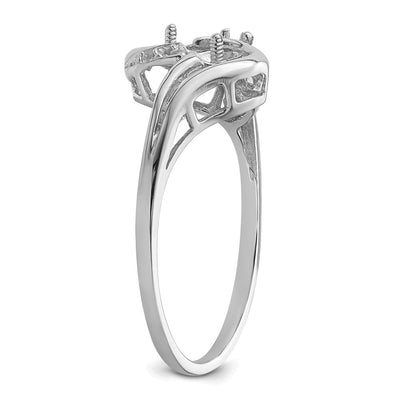 14K White Gold Pearl & Diamond Ring Mounting