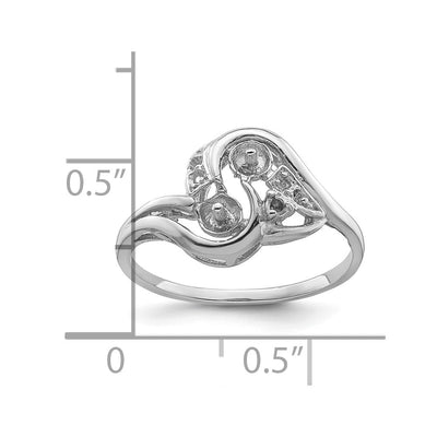 14K White Gold Pearl & Diamond Ring Mounting