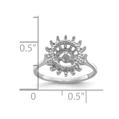 14K White Gold Pearl & Diamond Ring Mounting