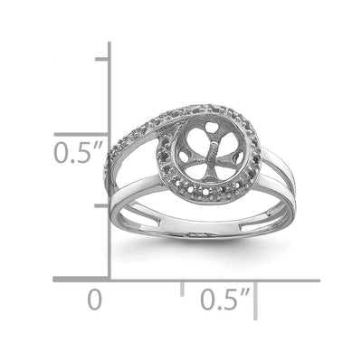 14K White Gold Pearl & Diamond Ring Mounting