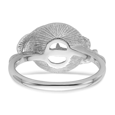 14K White Gold Pearl & Diamond Ring Mounting