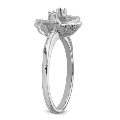 14K White Gold Pearl & Diamond Ring Mounting