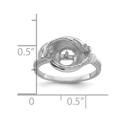14K White Gold Pearl & Diamond Ring Mounting
