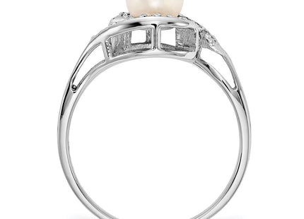 14K white gold diamond ring, alternate view