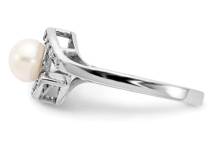 14K white gold diamond ring, another view