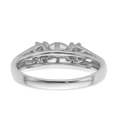 14K White Gold Pearl & Diamond Ring Mounting