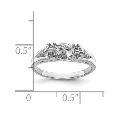 14K White Gold Pearl & Diamond Ring Mounting