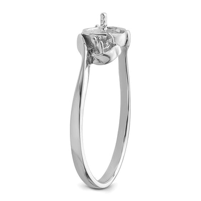 14K White Gold Pearl & Diamond Ring Mounting