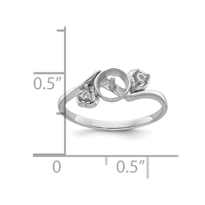 14K White Gold Pearl & Diamond Ring Mounting