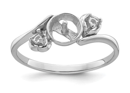 14k White Gold Pearl & Diamond Ring Mounting (Style Y4393)
