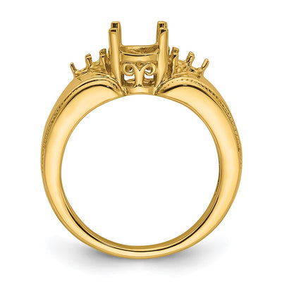 14K Oval Gemstone & .. Diamond Ring Mounting