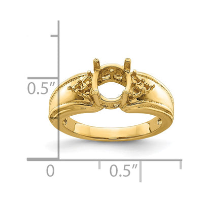 14K Oval Gemstone & .. Diamond Ring Mounting