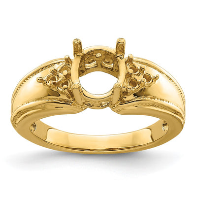 14K Oval Gemstone & .. Diamond Ring Mounting