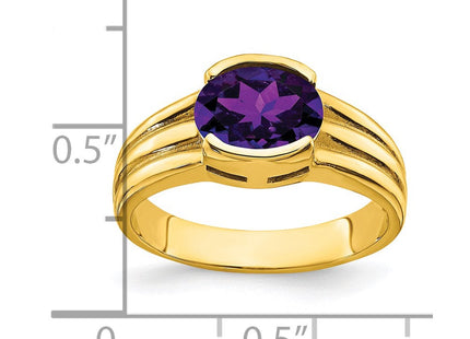 14K 8x6mm Oval Amethyst East West Ring, view 3