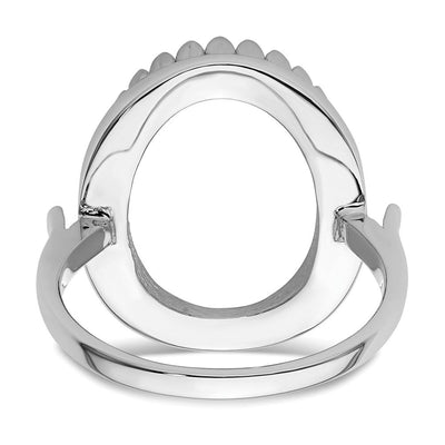 14K White Gold Oval Gemstone Ring Mounting