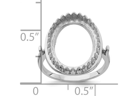 14k White Gold Oval Gemstone Ring Mounting (Style Y4479)