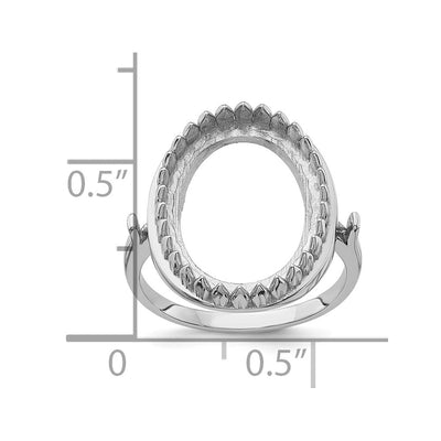 14K White Gold Oval Gemstone Ring Mounting