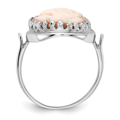 14K White Gold Cameo Ring