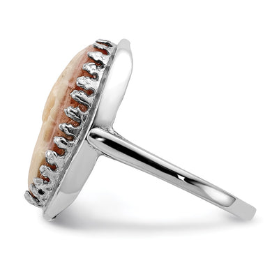 14K White Gold Cameo Ring