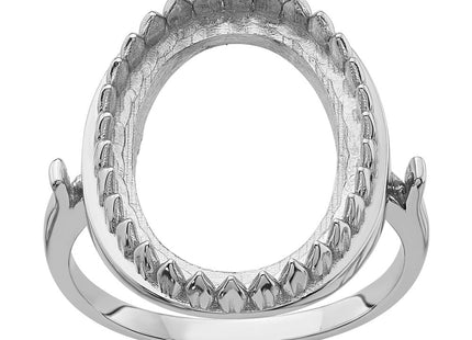 14k White Gold Oval Gemstone Ring Mounting (Style Y4479)