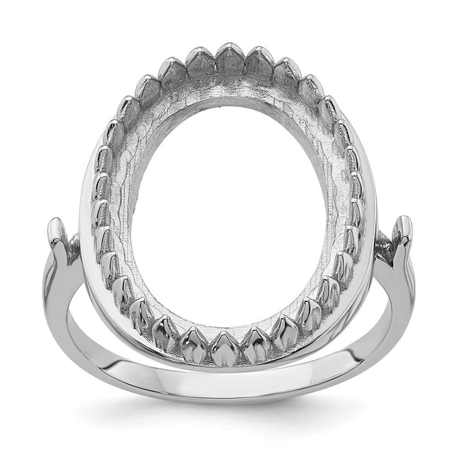 14K white gold oval ring