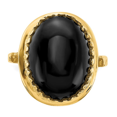 14K Oval Onyx Ring