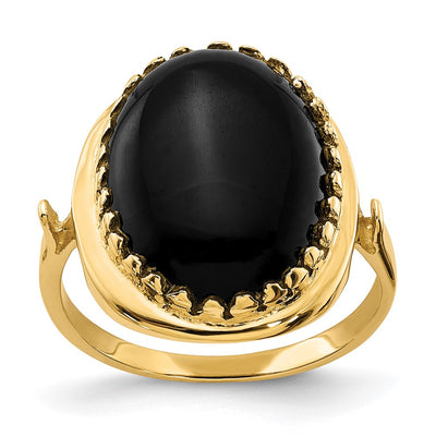 14K Oval Onyx Ring