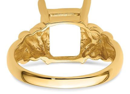 14K gold emerald ring, another view