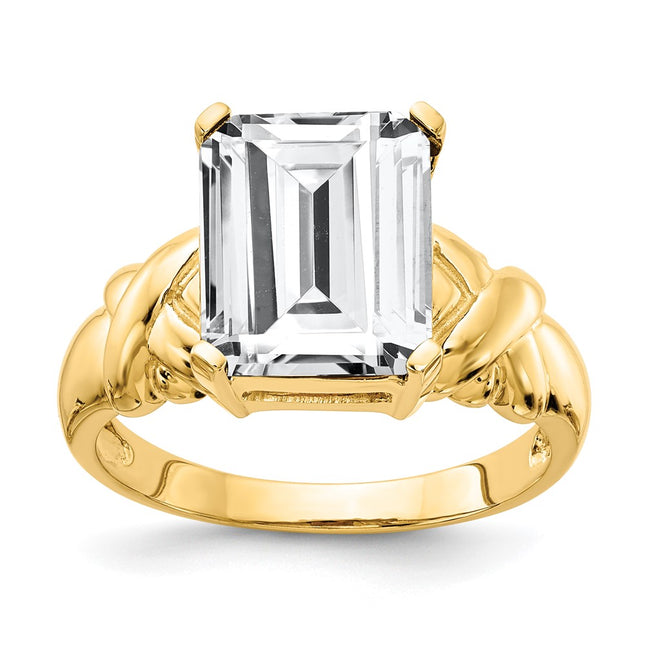 14k Yellow Gold Rings Style Y4533CZ - Classique Jewelry Inc.