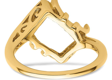 14k Emerald-cut Gemstone Ring Mounting (Style Y4537)