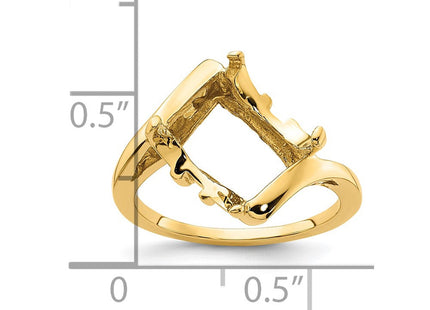 14k Emerald-cut Gemstone Ring Mounting (Style Y4537)