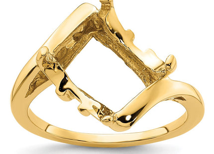 14k Emerald-cut Gemstone Ring Mounting (Style Y4537)