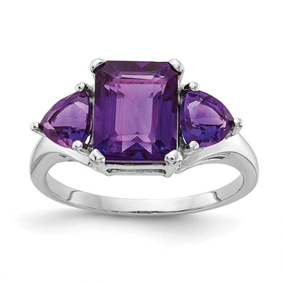 14K white gold amethyst ring