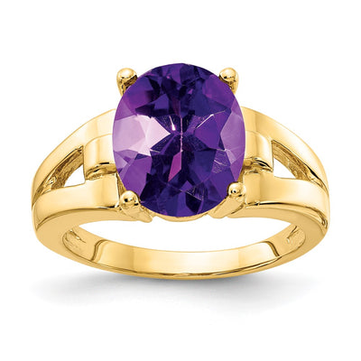 14K Oval Amethyst ring