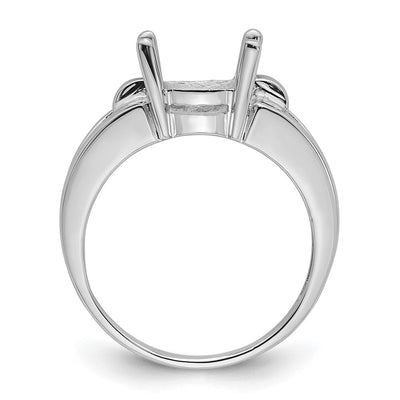 14K White Gold Oval Gemstone Ring Mounting