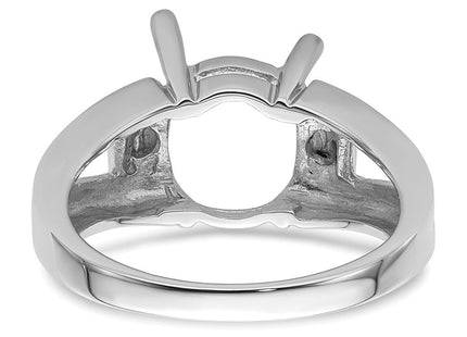 14k White Gold Oval Gemstone Ring Mounting (Style Y4547)