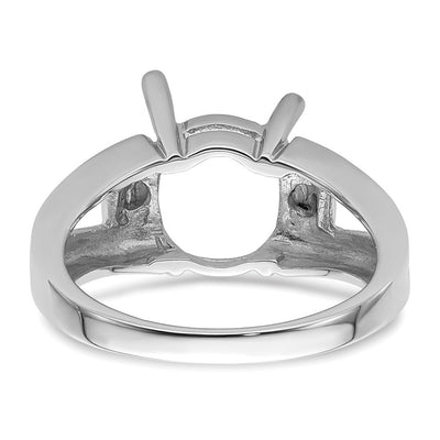 14K White Gold Oval Gemstone Ring Mounting